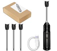 HOMURY Mezclador de resina epoxi, batería accionada por pulverizador, mezclador de resina recargable USB, mezclador eléctrico de mano con 4 palas de agitación reutilizables para resina, mezcla de