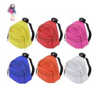 HOMURY Mini mochilas, 6 unidades pequeñas mochilas escolares, mochilas miniaturas de muñecas escolares, mini mochila, minimochila, minimochila de libros en miniatura, modelo decorativo mochila mini