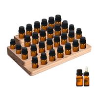HOMURY Soporte de Exhibición de Aceites Esenciales de Madera, 30 Agujeros, Caja de Almacenamiento para Aceites y Esmalte de Uñas