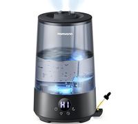 Homvana Humidificador Bebes Mocos y Tos, 3.6L Cool Mist Silencioso, Top-Fill 34 Horas de Funcionamiento, con Bandeja de Aroma, BPA Free Bebés y Plantas, 7 Color Light, Sleep Mode, Negro