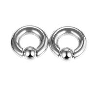 Homxi 2 PCS Dilataciones 4mm,Dilataciones Orejas de Acero Quirúrgico Tunel Dilatador Oreja Aro con Bola Dilatadores Oreja Plata