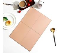Homxi 2 PCS Manteles Individuales, 30 x 45 CM, Rectángulo con Color Sólido, Tapetes para Mesa de Comedor Cuero, Rosa