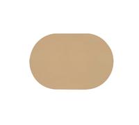 Homxi 2 PCS Manteles Individuales Lavables, 30 x 45 CM, Oval con Color Sólido, Tapetes de Mesa de Comedor Cuero PU, Caqui