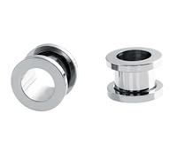 Homxi 2 Piezas Dilatador 8mm, Kit Dilataciones Acero Inoxidable, Piercing Oreja Hombre, Aro de Plata, Tunel Dilatador Plata