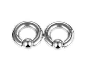 Homxi 2PCS Dilatador 6mm,Dilatadores Orejas Acero Quirurgico Dilataciones Tunel Aro con Bola Dilataciones Orejas de Plata