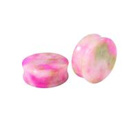 Homxi 2Piezas Kit Dilatador Oreja 20mm,Piercing Oreja Piedra Dilataciones Redondo Expansores De Oreja Rosa