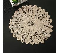 Homxi 8 Piezas Manteles Individuales de Mesa, 39 CM, Flor Hueca, Mantel Individuales PVC, Oro