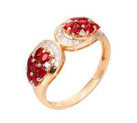 Homxi Anillo Compromiso Oro Rosa 9K Mujer, Gota de Agua con Rubí Creado de 0.75ct y Moissanita, Anillos de Oro Rosa Alianzas Mujer, Talla 8(48mm)