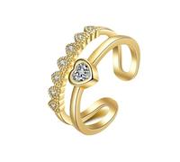 Homxi Anillo de Matrimonio Mujer Oro 18K, Corazón con Moissanita, Anillos Mujer Matrimonio Oro, Talla 18(58mm)