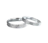 Homxi Anillo de Plata Pareja Ley 925 Ajustable, Líneas Geométricas, Anillos Boda de Parejas Plata