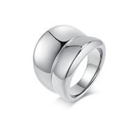 Homxi Anillo para Mujer Personalizado Grabado de Acero Inoxidable, Redondo Pulido Simple 20MM, Anillos de Matrimonio Plata para Mujer Talla 22(62mm)