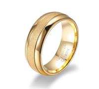 Homxi Anillo Personalizado Tungsteno para Hombre Mujer, Redondo Mate 8MM, Anillo de Matrimonio Oro para Hombre Talla 21(61mm)
