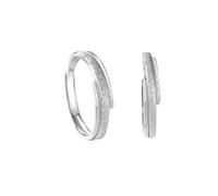 Homxi Anillos Ajustables Pareja Personalizabless Plata de Ley 925 Boda, Mate Redondo, Anillos de Compromiso Mujer de Plata