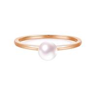 Homxi Anillos Alianza de Oro Rosa de 9 Kilates Mujer, Perla Solitaria, Anillo Oro Rosa Alianzas Mujer, Tamaño 13(53mm)