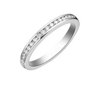 Homxi Anillos Boda de Oro Blanco para Mujer 14 Quilates, Redondo con Diamante de 0,17 ct, Anillos Promesa Mujer Plata, Tamaño 8(48mm)