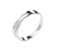 Homxi Anillos Boda Hombre Oro Blanco 14K, Redondo Simple, Anillo de Promesa Plata Hombre, Tamaño 26(66mm)