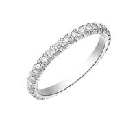 Homxi Anillos Boda Oro Blanco Mujer 18 Kilates, Eternidad Redondo con Diamante de 0,47 ct, Anillo de Promesa Plata Mujer, Tamaño 7(47mm)