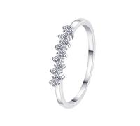 Homxi Anillos Compromiso de Oro Blanco Mujer 14 K, Redondo Simple con Diamante Creado de 0,2ct, Anillos Promesa Plata Mujer, Talla 11(51mm)