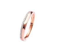 Homxi Anillos Compromiso de Oro Rosa para Mujer 18K, Redondo Simple con Diamante de 0,07 ct, Anillos de Promesa Oro Rosa Mujer, Tamaño 20(60mm)