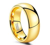 Homxi Anillos con Nombre Grabado de Tungsteno para Hombre Mujer, Redondo Pulido 8MM, Anillos de Matrimonio Oro para Hombre Tamaño 34(74mm)