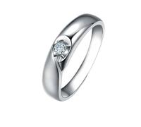 Homxi Anillos de Alianzas 950 Platino para Hombre, Corazón Puzzle con Diamante de 0,06ct, Anillo de Matrimonio Plata Hombre, Tamaño 21(61mm)