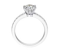 Homxi Anillos de Boda Oro Blanco Mujer 18 K, 6 Garras Redondo con Diamante de 0,62 ct, Anillos Compromiso Mujer Plata, Talla 25(65mm)