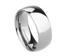 Homxi Anillos de Compromiso para Pareja Grabados en Titanio, Redondo Pulido 8MM, Anillo Plata de Matrimonio para Hombre Tamaño 21(61mm)