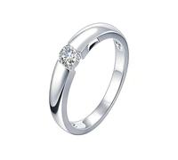 Homxi Anillos de Compromisos 950 Platino para Mujer, Redondo Solitario con Diamante de 0,15 ct, Anillo de Alianzas Mujer Plata, Tamaño 22(62mm)