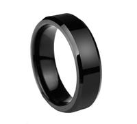 Homxi Anillos de Pareja Personalizados de Tungsteno, Redondo Pulido 6MM, Anillos de Matrimonio Negro para Hombre Talla 26(66mm)