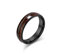 Homxi Anillos Grabados para Hombre Mujer en Tungsteno, 6MM con Grano de Madera, Anillos Negro de Matrimonio para Hombre Talla 20(60mm)