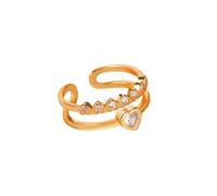 Homxi Anillos Mujer Oro 18 Kilates Matrimonio, Corazón con Diamante Creado, Anillos de Oro Alianzas Mujer, Talla 13(53mm)