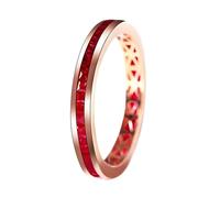 Homxi Anillos Mujer Promesa Oro Rosa 14 Kilates, Redondo y Cuadrado con Rubí Creado de 1.2ct y Moissanita, Anillos Mujer Boda Oro Rosa, Talla 12(52mm)