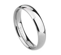 Homxi Anillos para Hombre Mujer con Grabados de Titanio, 4MM Redondo Pulido Simple, Anillo de Matrimonio Plata para Hombre Talla 23(63mm)