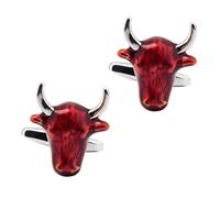 Homxi Gemelos Camisa Plata Rojo Hombre, Cabeza de Toro, Cobre, Gemelo de Hombre para Camisa