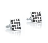 Homxi Gemelos Hombre de Plata Negro, Cuadrado, Cobre, Camisa Gemelos Hombre Blanca