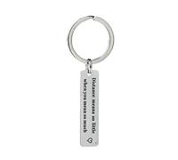 Homxi Llavero Acero Inoxidable Mujer,Llaveros Regalo Rectangular Distance Means so Little When You Mean so Much Llaveros para Hombre Plata