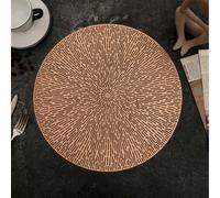 Homxi Manteles Individuales 8 Piezas, 38 CM, Redondo con Hueco, Manteles Individuales de Mesa Comedor PVC, Oro Rosa