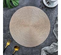 Homxi Manteles Individuales de Mesa de 2PCS, 38 CM, Redondo con Hueco, Tapetes para Mesa de Comedor PVC, Oro Rosa