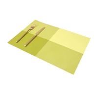 Homxi Manteles Individuales de Mesa Modernos de 4Piezas, 30 x 45 CM, Rectángulo con Color de Empalme, Manteles Individuales para Comedor PVC, Amarillo Verde