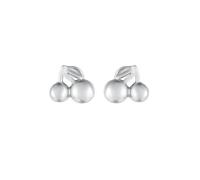 Homxi Oro Blanco Pendientes Aretes Mujer 18Kt, Cereza, Pendientes Plata de Mujer