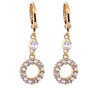 Homxi Pendientes de Oro de 18 K para Mujer, Círculo Hueco con Moissanita, Pendientes Mujer Boda que Cuelgan Oro