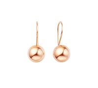 Homxi Pendientes de Oro Rosa Mujer 9 Kilates, Bolas Pulido, Pendientes con Línea del Oído Mujer Oro Rosa