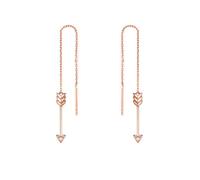 Homxi Pendientes de Oro Rosa para Mujer 14 Kt, Flecha con Diamante, Pendientes Mujer Boda de Línea del Oído Oro Rosa