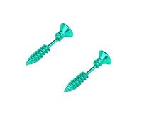 Homxi Pendientes Hombre,Tornillo 7MM Pendiente Hombre Acero Inoxidable Verde