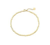 Homxi Pulseras Oro 14Kilates Mujer, Cadena Geométrica 2 MM, Cadena Extensible 19 CM + 3 CM, Pulsera de Oro de Mujer Ajustable
