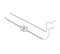 Homxi Tobillera de Plata para Mujer, Tobilleras Pulseras Mujer Cobre 2PCS con Circonita - 20.7cm + 10cm Cadena de Extensión