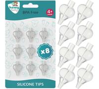 HOMYBABY® 8 Adaptadores Silicona para Jeringa Lavado Nasal Bebe - Cabezal Universal de Repuesto Jeringas Nasales Estándar - Desde los 4 Meses - Punta Boquilla de Enjuague Nasal Esterilizable (8 pcs)