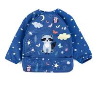 HOMYBABY® Baberos bebe mangas impermeable PREMIUM - PUL laminado suave, transpirable y resistente - Babero Baby Led Weaning - Baberos BLW ajustable - Baby infantil plastificado (6-24 meses)