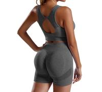 HomyComy Conjunto De Yoga Sin Costuras Traje Deportivo Para Mujer Ropa De Entrenamiento 2 Pcs Conjuntos De Gimnasio Yoga Completo Conjuntos Deportivos M