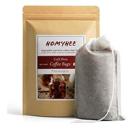 HOMYHEE No Mess Cold Brew - 100 bolsas desechables de malla fina para cafetera concentrada/helada, kit de prensa francesa/fría, té caliente en tarro Mason o jarra, 4 x 6 pulgadas